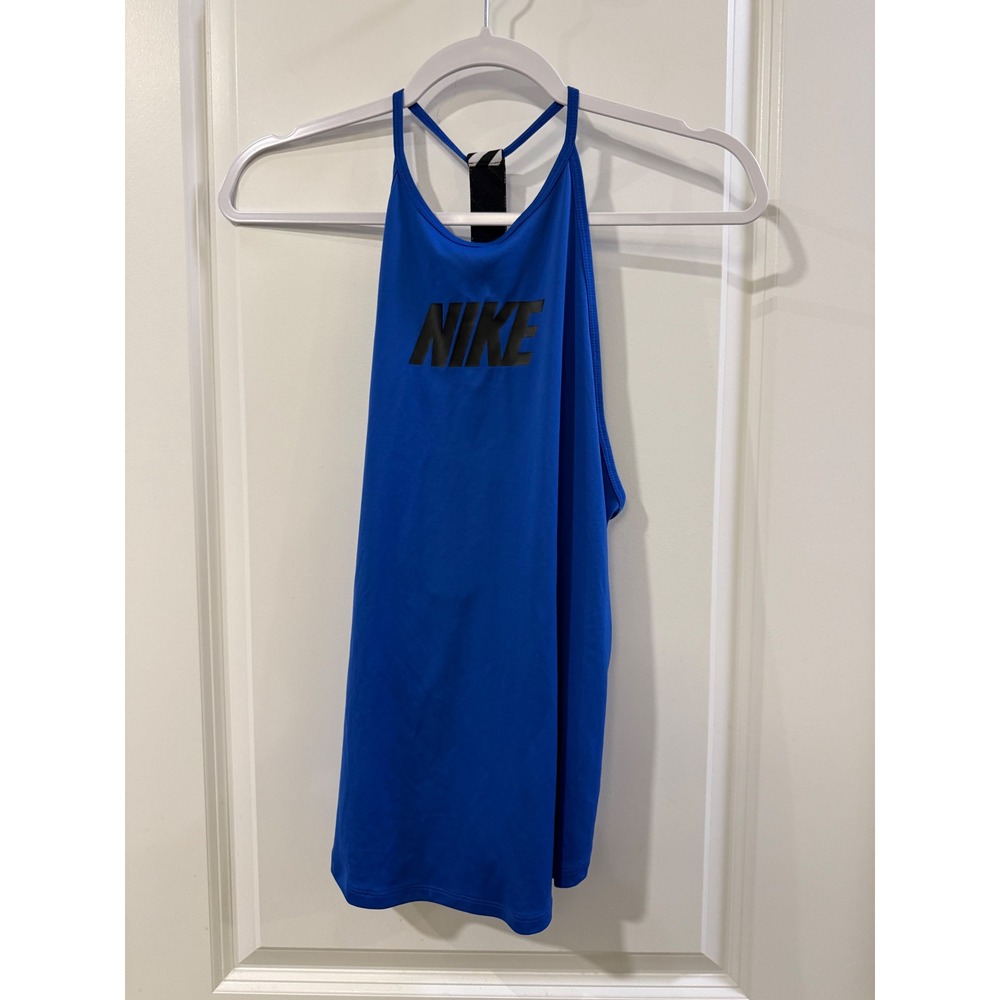 Nike Womens Royal Blue High Neck T-Back Training Tank Top AR4373-480 Size S